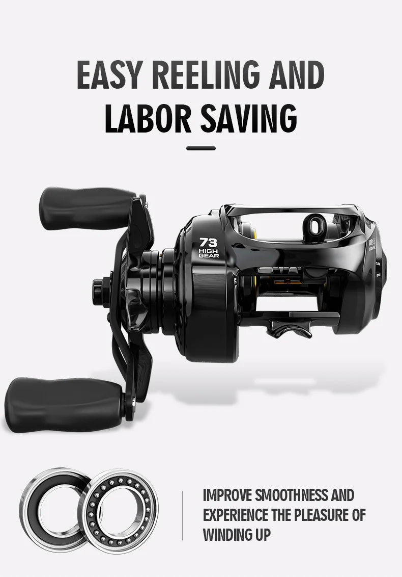 Baitcasting Fishing Reels 18 BBs 10KG Max Drag 7.3:1 Gear Ratios Ultra Light Casting Fishing Reel for Bass Pike Fishing Tackle