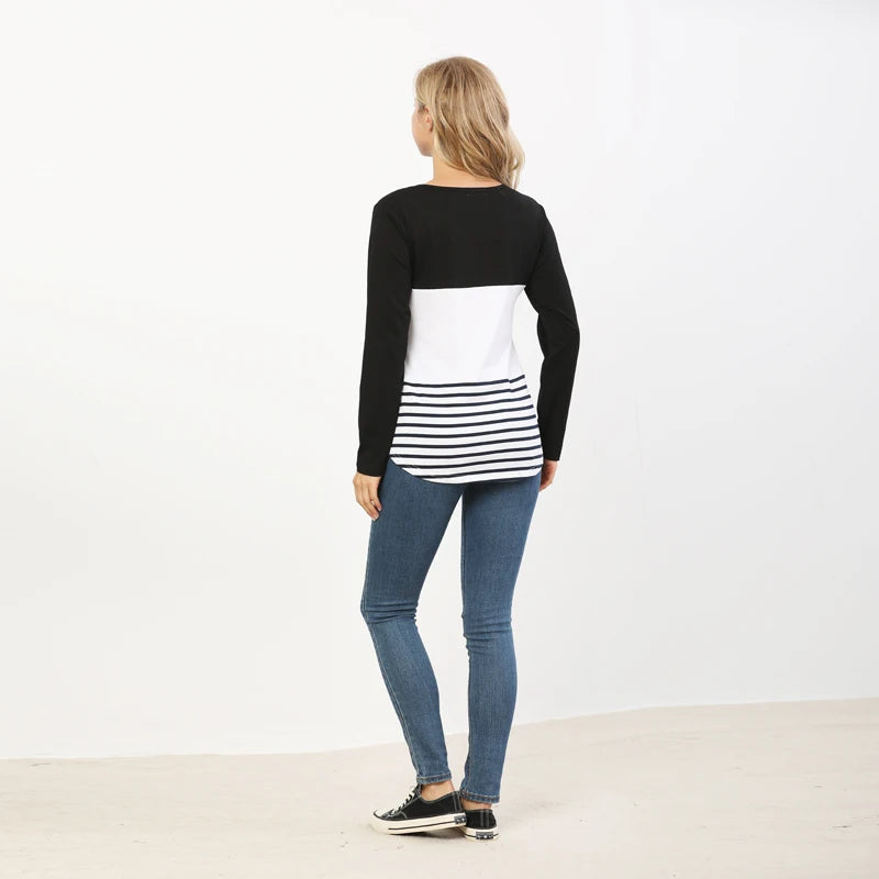Pregnancy Maternity Clothes Autumn Long Sleeve Breastfeeding Tops For Pregnant Women Nursing Top Maternity T-shirt Freeshipping