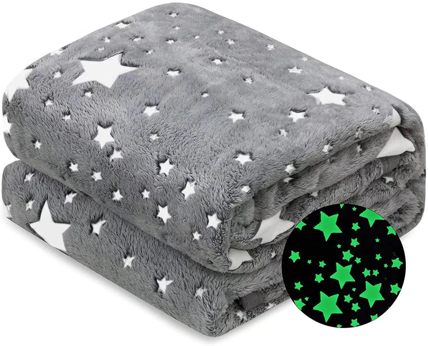 Double-Sided Flannel Coral Fleece Quilt Luminous Fluorescent Office Blanket for Children for Winter Air Conditioning