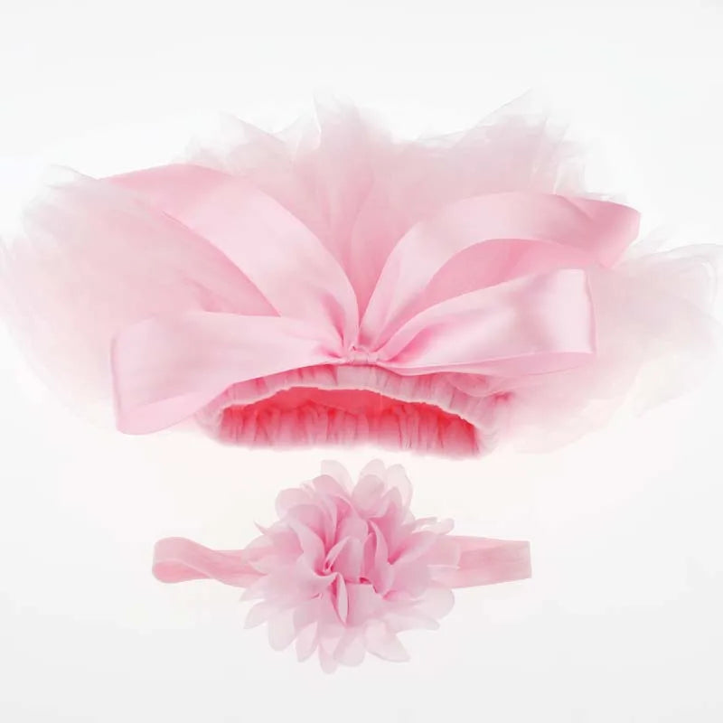 Pale Pink Baby Tutu Skirt and Headband Set Newborn Photography props Infant Cake Smash Tutus Outfit Shower Gift