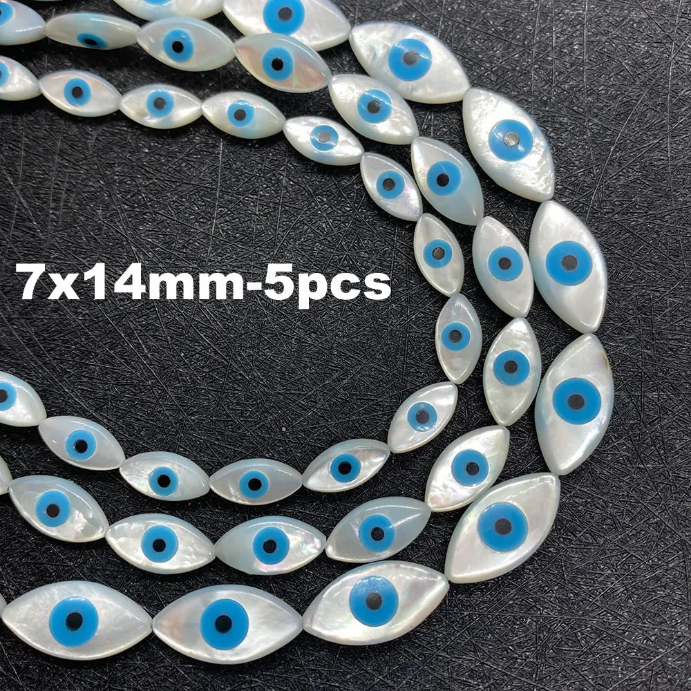 Natural Sea Shell Evil Eye Shell Beads Used for DIY Fashion Jewelry Making Necklace and Bracelet Accessories Size 5x10mm 6x12mm