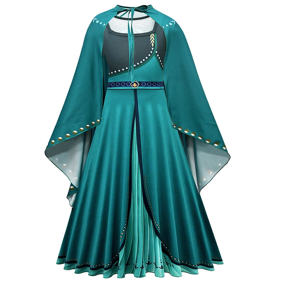 Elsa Anna 2 Dress Girls Princess Carnival Party Halloween Cosplay Costume Snow Queen Vestido Children Clothing For 2-12 Years