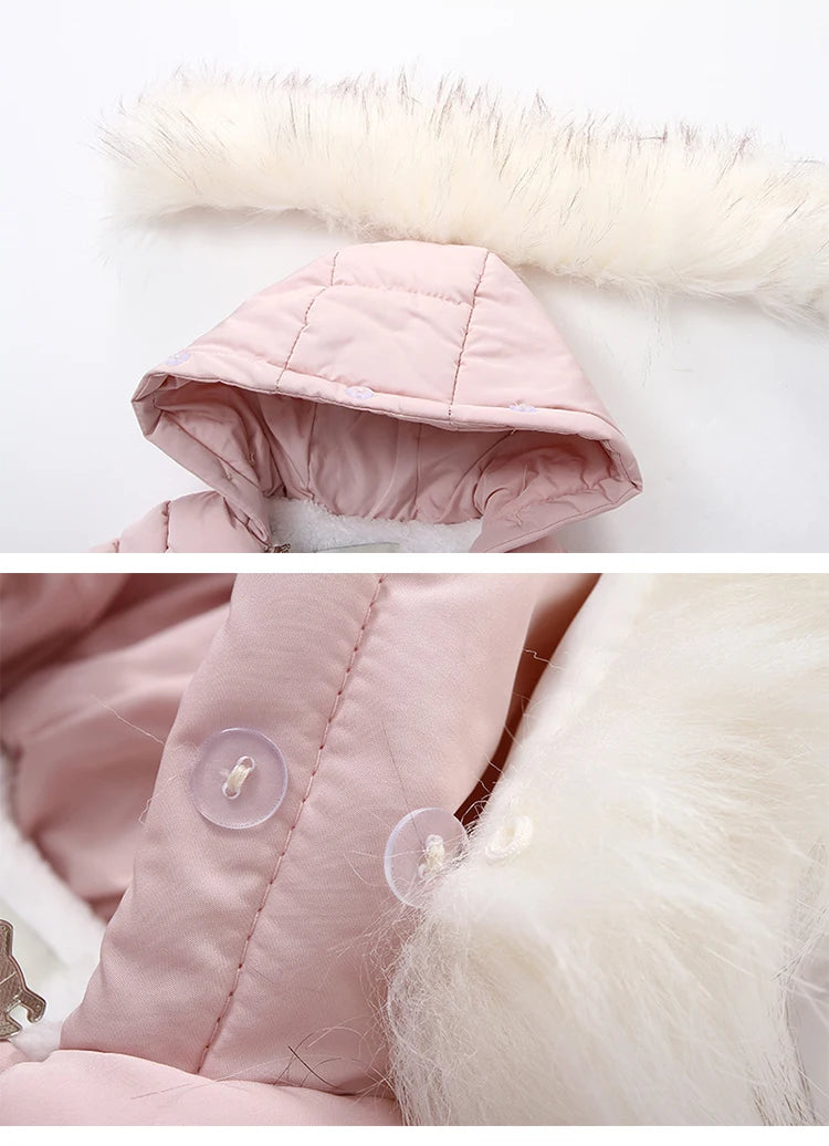 0-24 Months Newborn Baby Jumpsuit Winter Cotton Baby Romper With Gloves Hooded Thicken Boys Snowsuit Girl Clothing Set