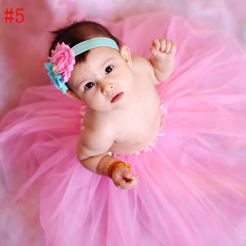 Pale Pink Baby Tutu Skirt and Headband Set Newborn Photography props Infant Cake Smash Tutus Outfit Shower Gift