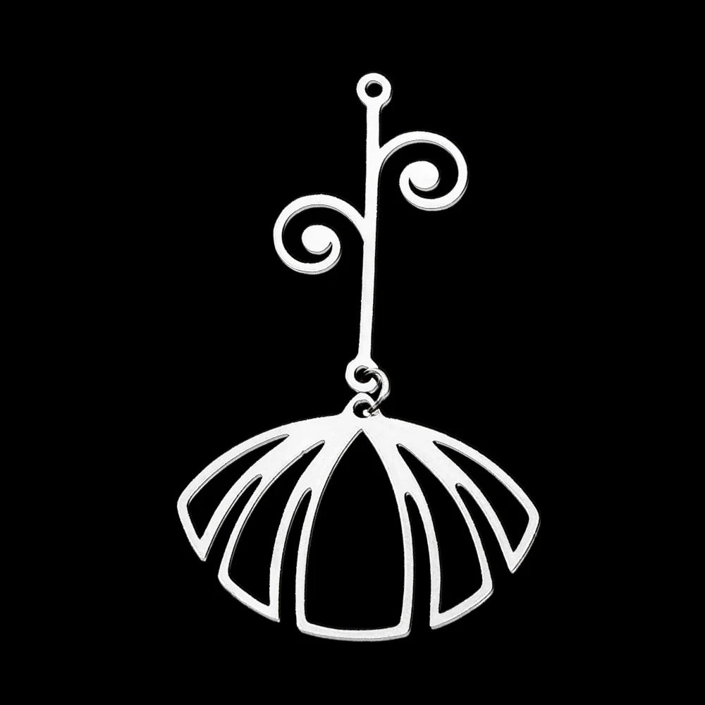 10pcs/lot Hollow Lotus Rose Flower DIY Charms 316 Stainless Steel Women Wholesale Jewelry Round Leaf Tassels Necklace Pendant