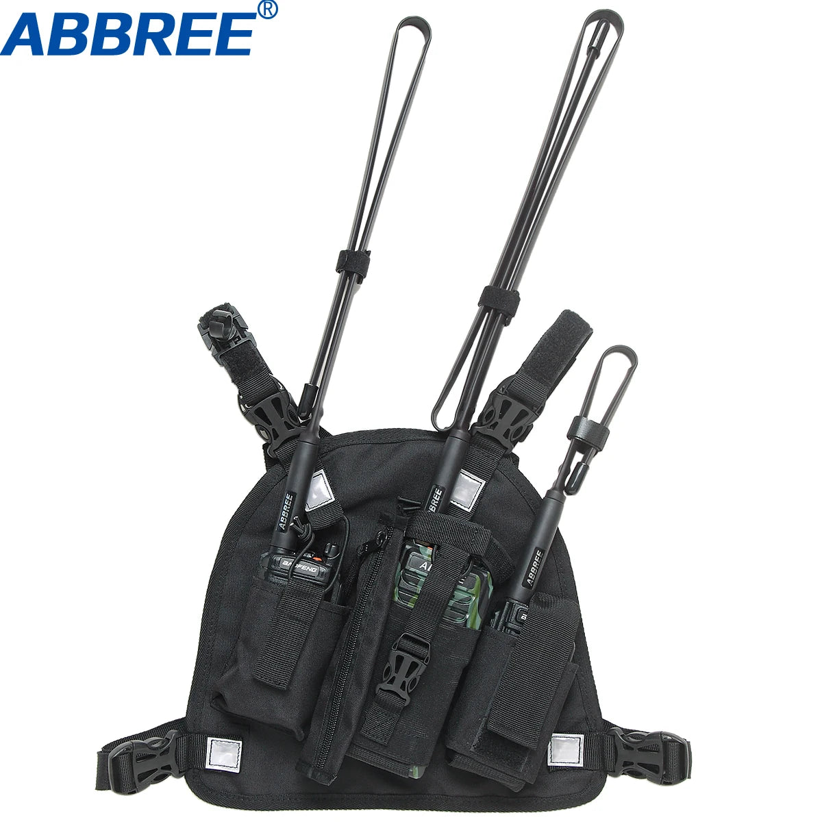 ABBREE Harness Chest Front Pack Pouch Holster Carry Bag For Baofeng UV-5R UV-82 UV-9R Plus BF-888S TYT Motorola Walkie Talkie