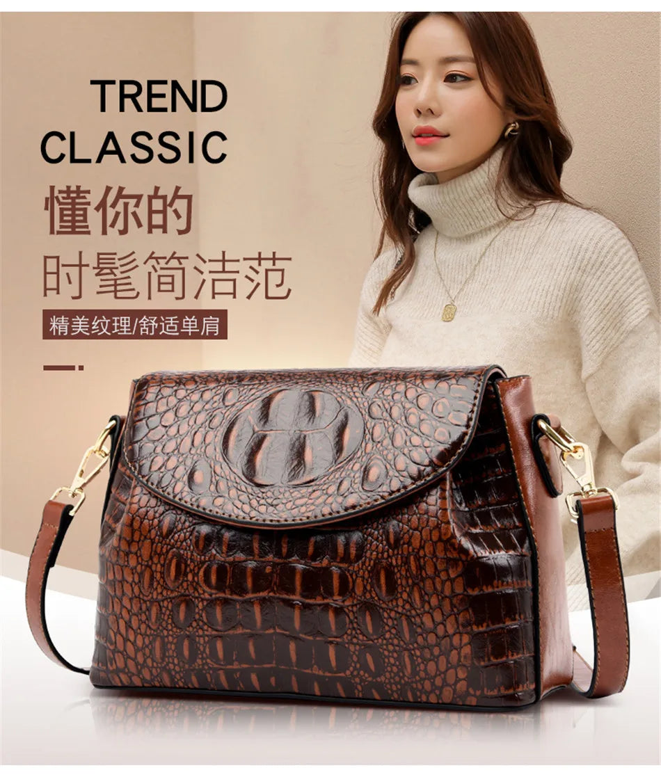 Luxury Brand Handbags For Women 2026 Sac A Main Ladies Crocodile Pattern Leather Crossbody Bags Designer New Shoulder Bag Bolsos