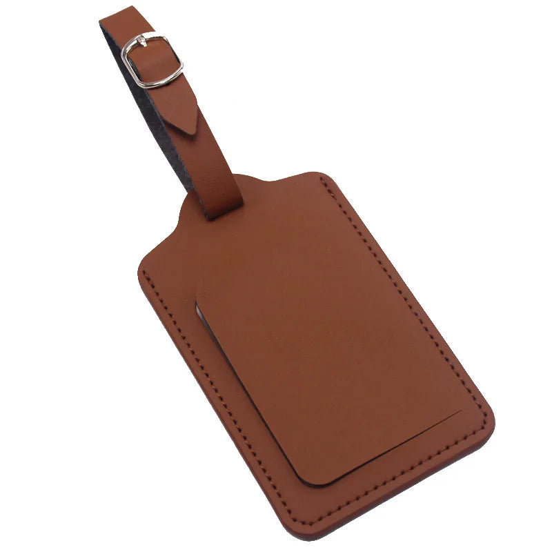 PU Leather Luggage Tag Women Men Travel Accessories Suitcase ID Address Name Holder Baggage Boarding Tag Portable Label