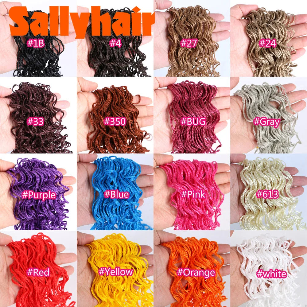 Sallyhair Synthetic Braids Thin Box Braids Crochet Braiding Hair Colorful Zizi Braids Extensions Grey Pink Black Brown Hair