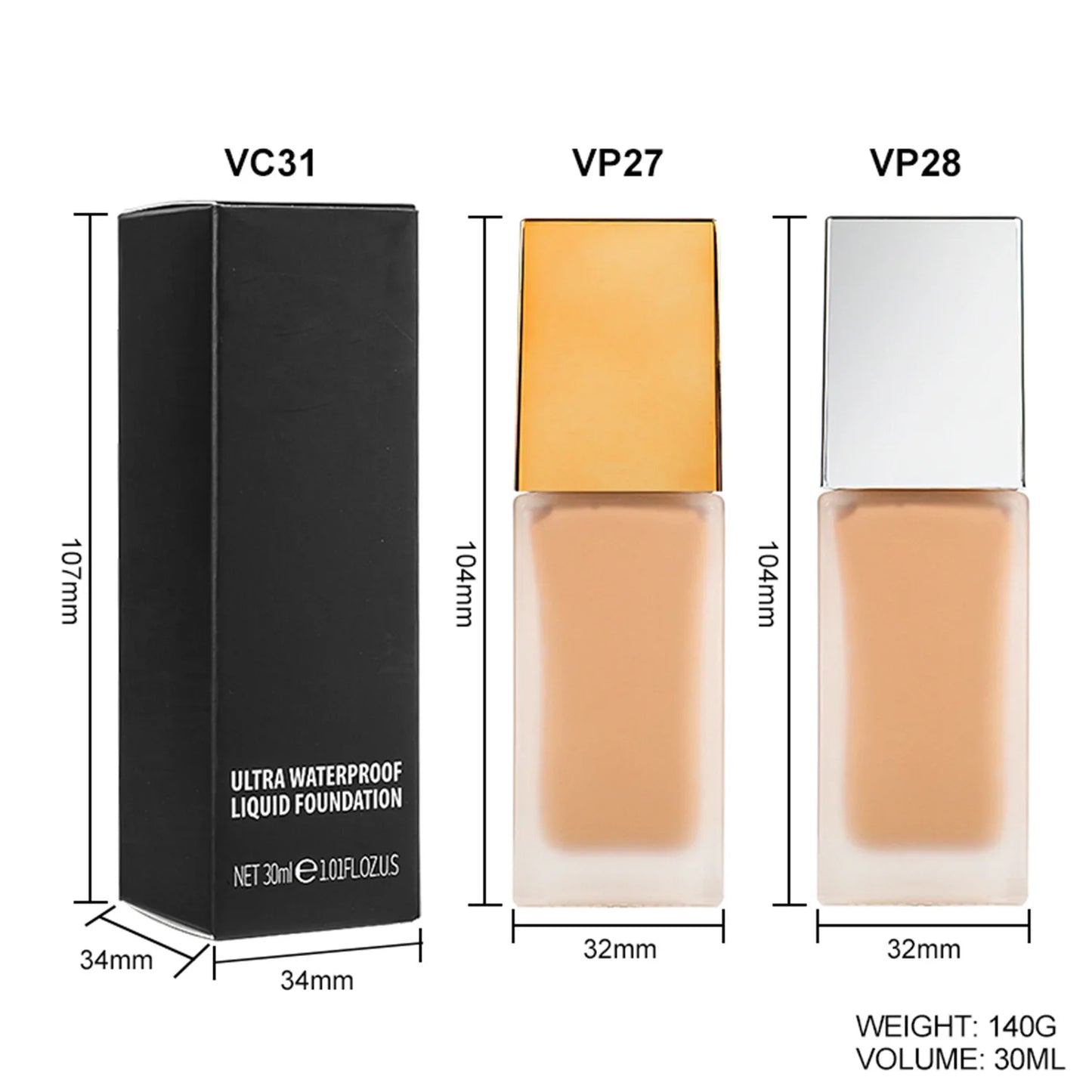 Manufacture OEM High Quality Foundation Liquid Full Cover Long Lasting Private Label Matte Waterproof Makeup Foundation