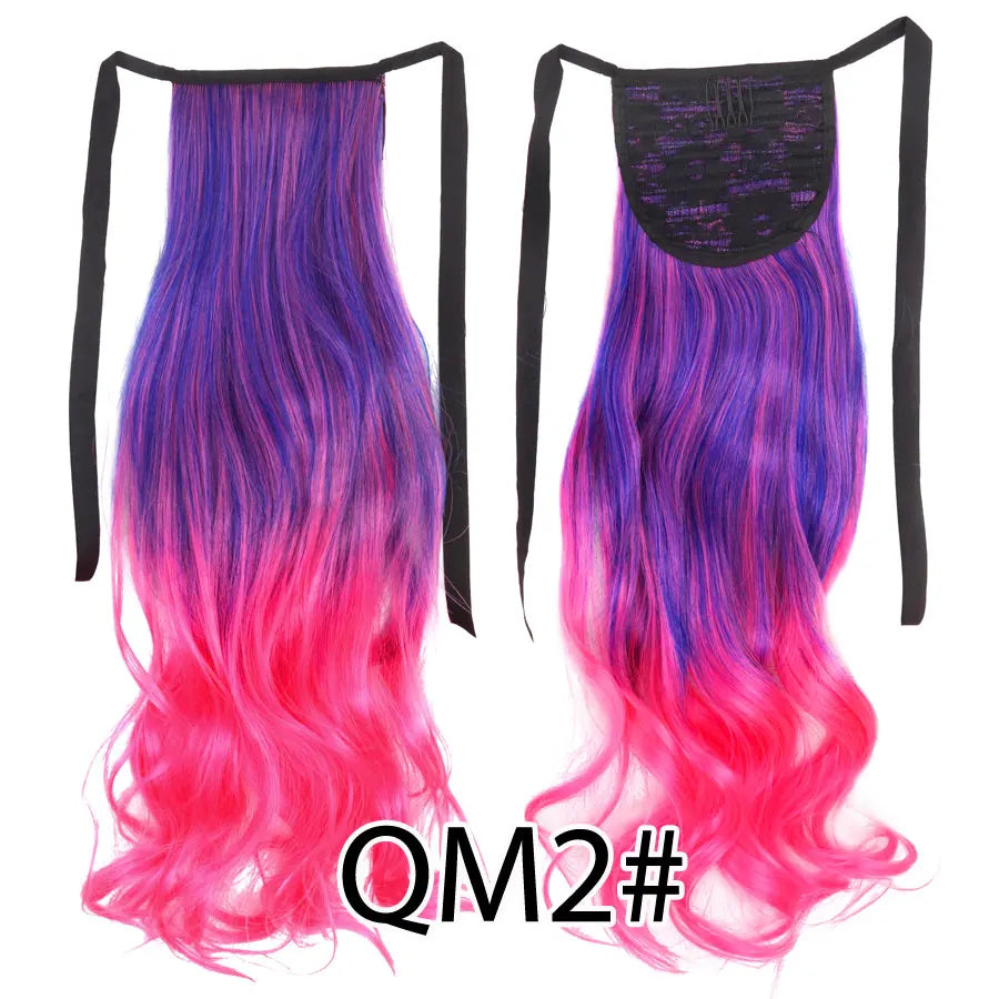 Synthetic Ponytail Long Straight Wrap Around Ponytail Hair Extension Heat-Reistant Fiber Pony Tail Fake Hairpieces For Women