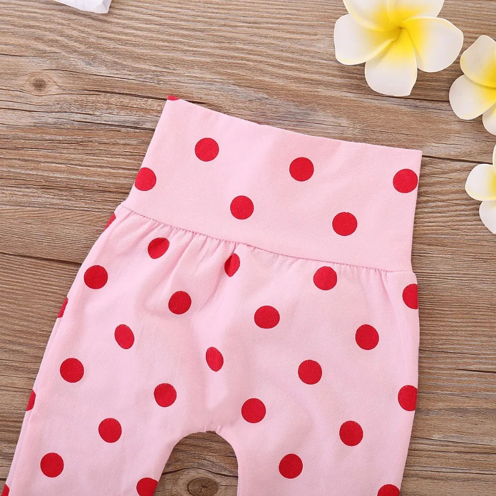 Polka Dot Newborn Baby Girl Clothes Sets Giraffe Tops Pant With Hat Infant Girls Outfits Suits