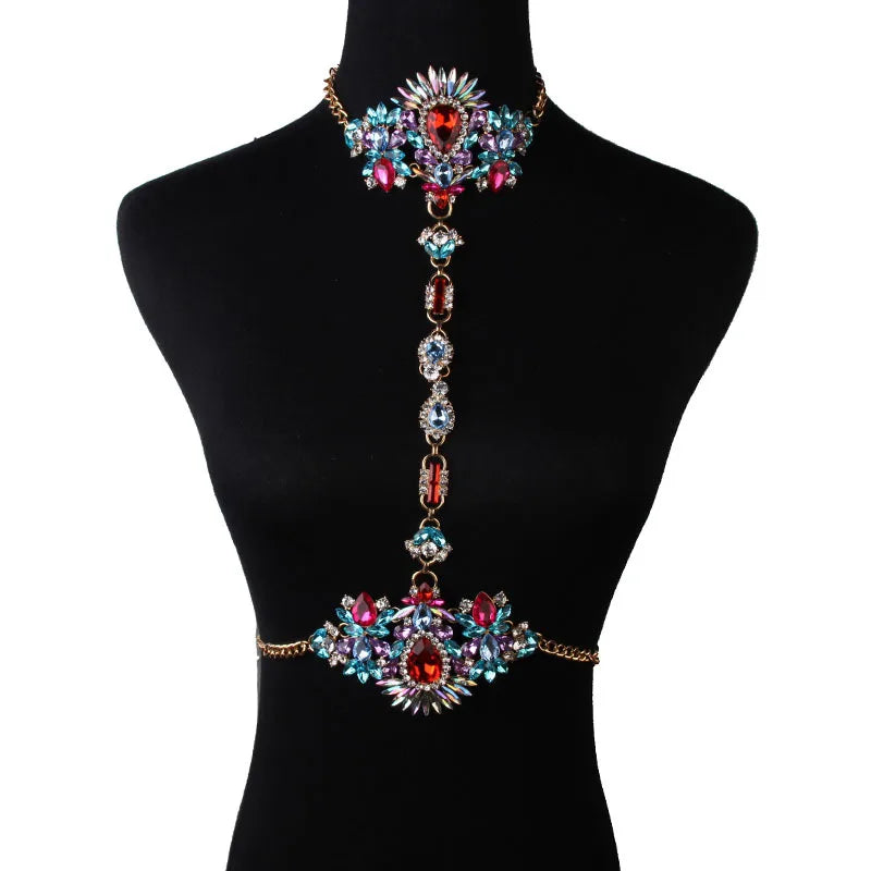 2025 Luxury Women Belly Waist Necklace Body Jewelry Crystal Rhinestone Flower Summer Lady Sexy Bikini Beach Wedding Jewelry Gift