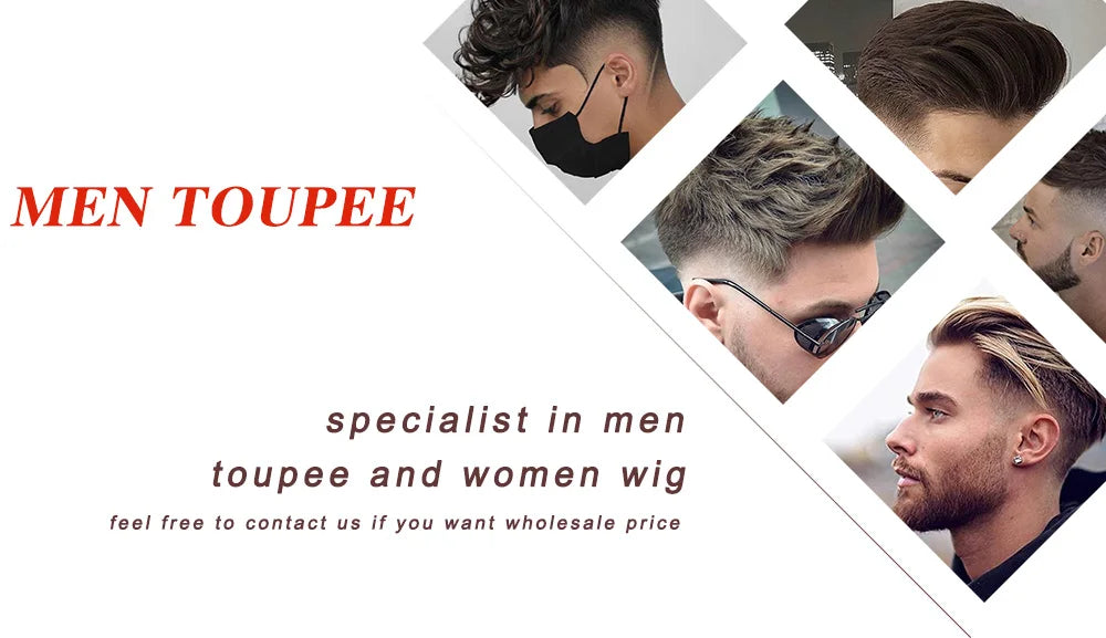 Curly Men's Wig 15mm Black Brown Human Hair Mono NPU Breathable Toupee18mm 20mm Curly Durable Male Replacement System Prosthesis