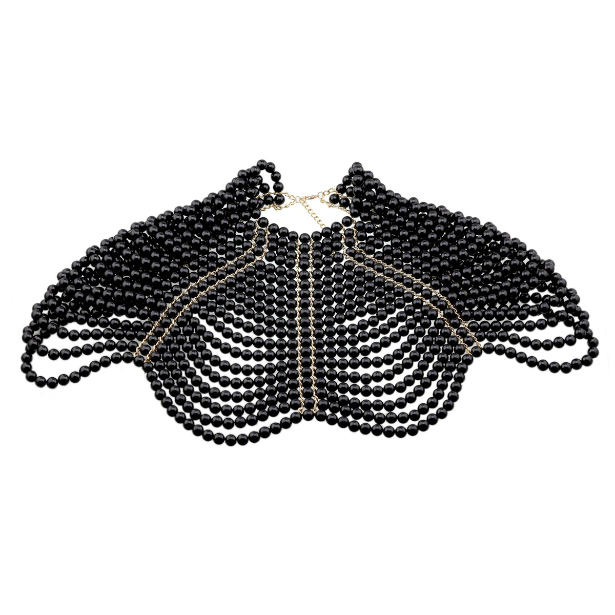 Luxury Women's Pearl Body Chain Necklaces Collar Shoulder Fashion Tops Beaded Necklaces Popular Jewelry Accessory