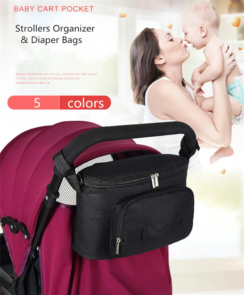 Baby Stroller Organizer Cup Holder Stroller Bag Baby Car Bag Trolley Bag Large Capacity Travel Baby Stroller Accessories