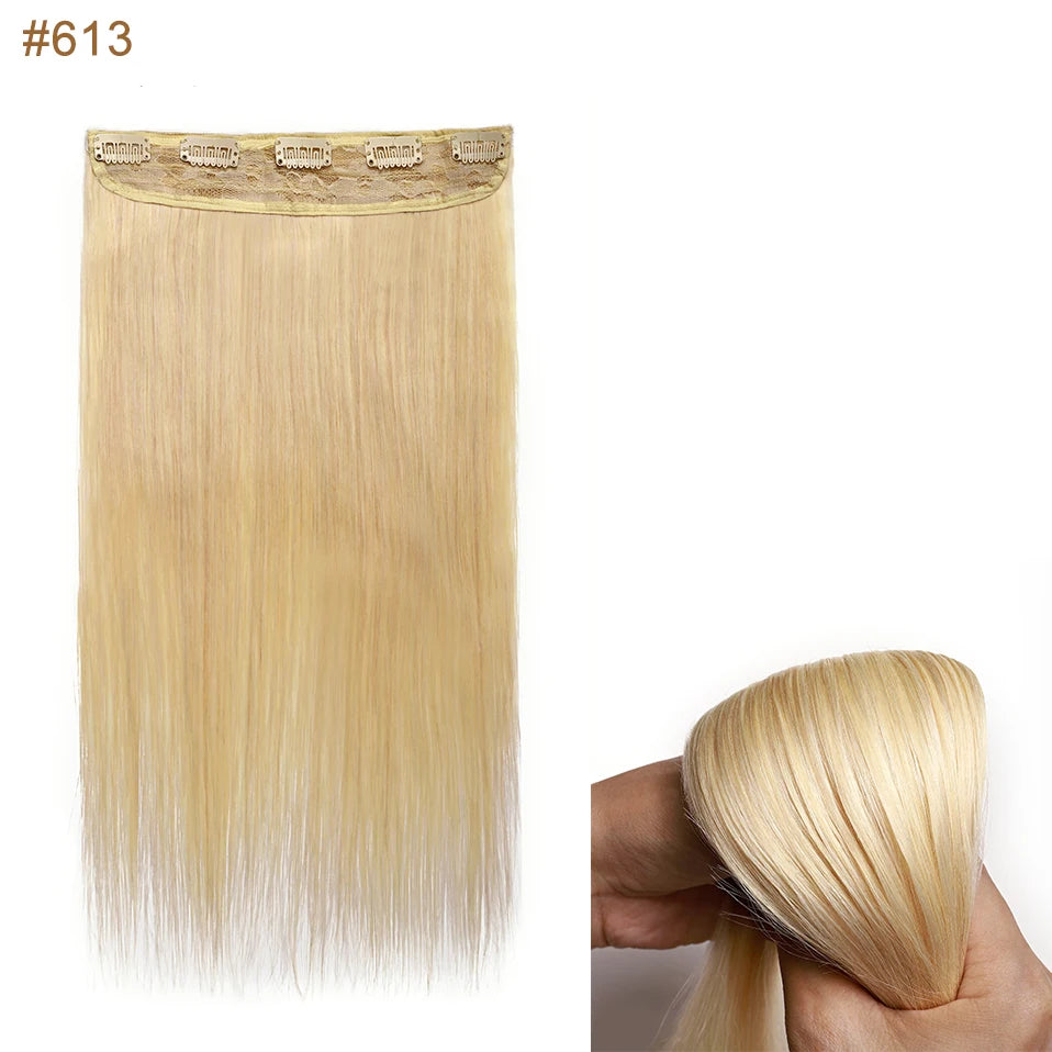S-noilite 1Piece In 5clips 100% Human Hair Extensions Straight Brazilian Light Dark Brown #1B #4 #6 #613 Blonde Non-Remy 40g-60g