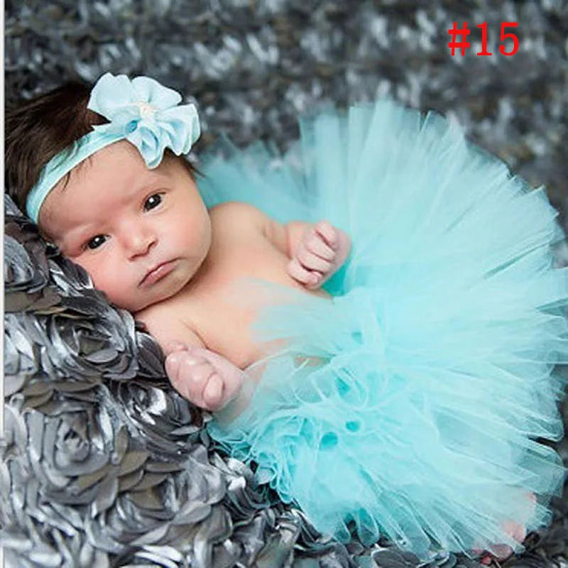 Pale Pink Baby Tutu Skirt and Headband Set Newborn Photography props Infant Cake Smash Tutus Outfit Shower Gift