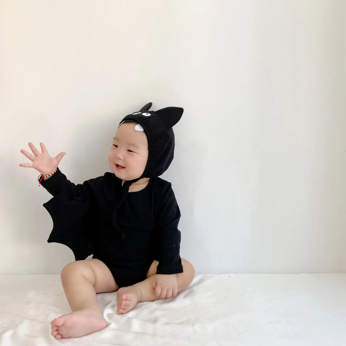 2025 Autumn New Cute Baby Boy Bodysuit Fashion Cartoon Bat Shape Baby Clothes Long Sleeve Infant Girl Jumpsuit + Hat Outfits