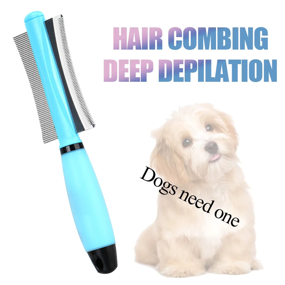 For Cat Grooming Tool Easy Deshedding Brush Pet Hair Comb Double-Sided For Cat Dog Hair Remover For Long Small Hair Dog