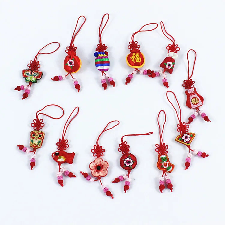 10 Pcs Y2K Bag Charms - Cute Embroidered Butterfly, Fish & Flower Pendants for Keychain, Phone Case Lanyard, Purse Accessory