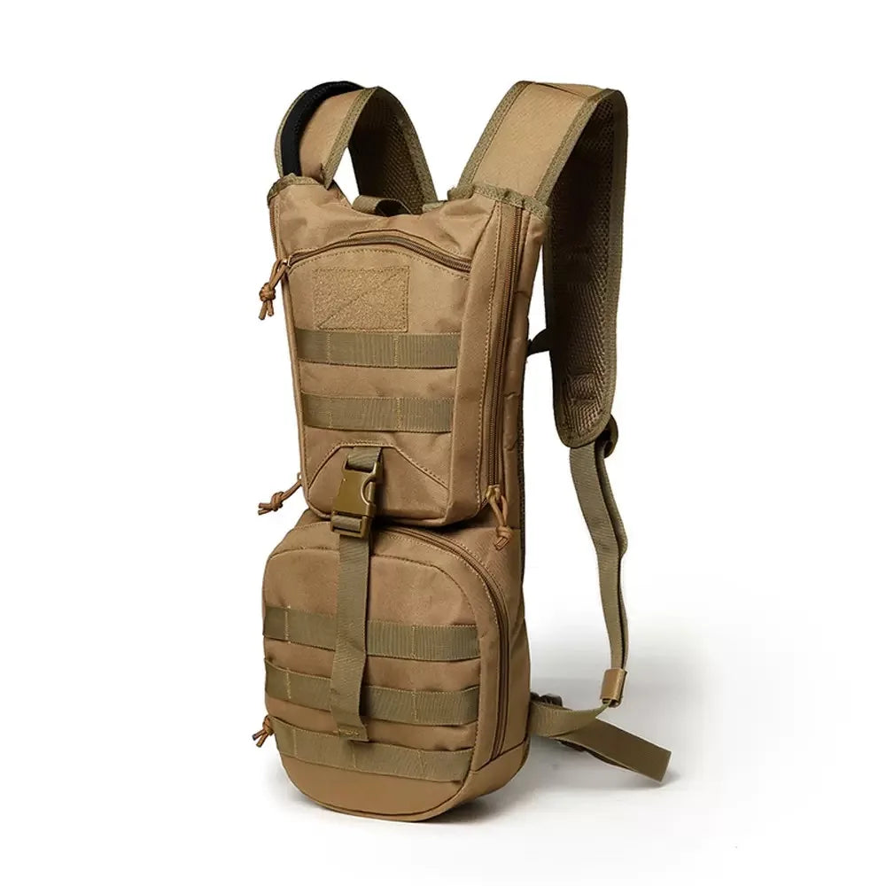 Unisex Nylon Waterproof Tactical Backpack Zipper Closure Hydration Bag Mounting Outdoor Cycling Camping Rock Adventure Water