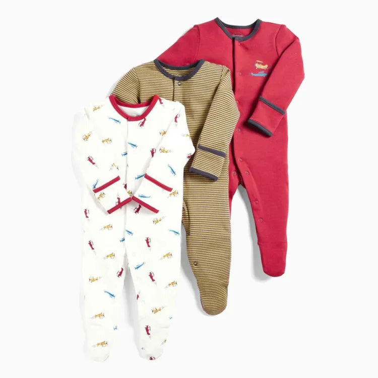 3Pcs Brand Newborn Baby Clothes Set Infant Boys Girls Romper Cotton Long Sleeve Pajamas Jumpsuit Toddler Outfits