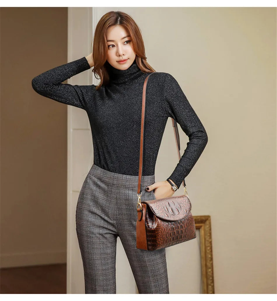 Luxury Brand Handbags For Women 2026 Sac A Main Ladies Crocodile Pattern Leather Crossbody Bags Designer New Shoulder Bag Bolsos