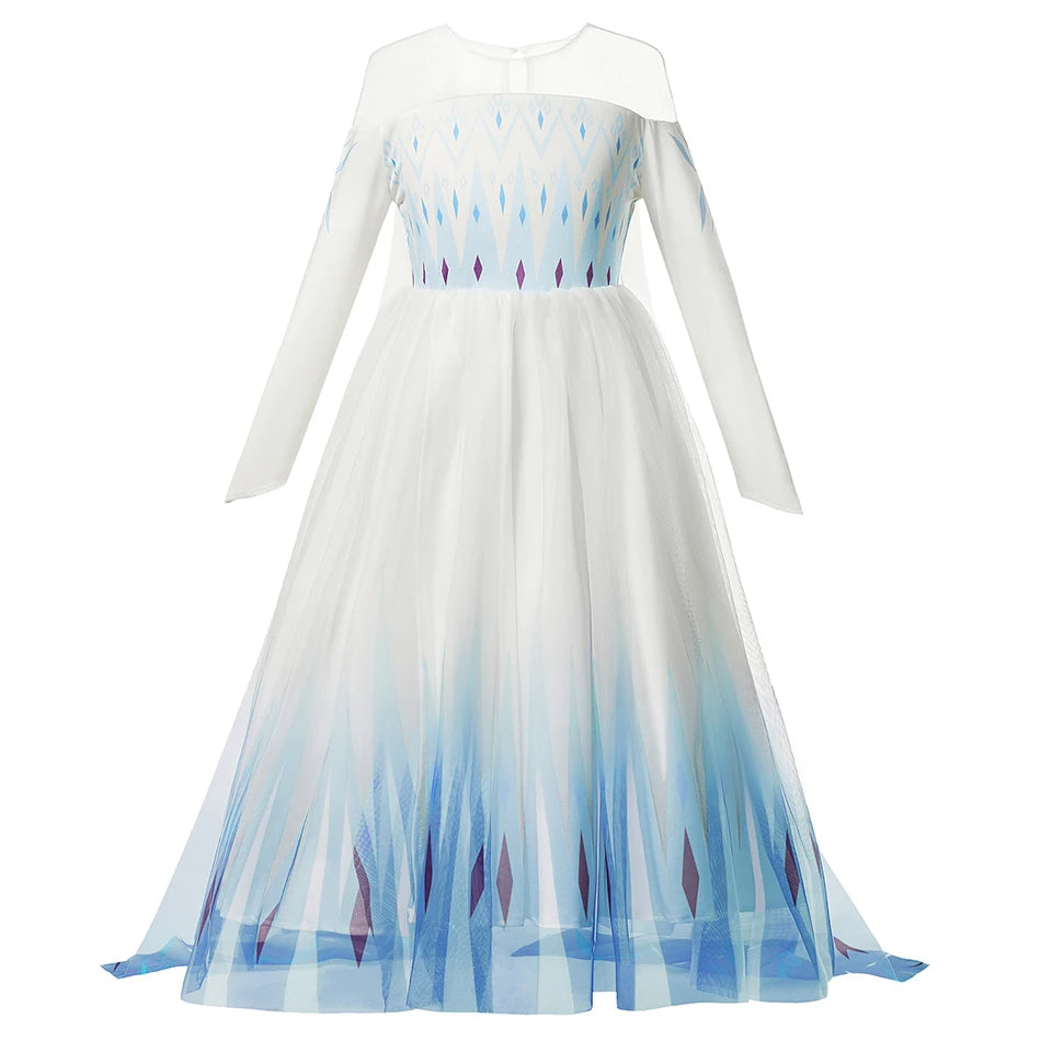Elsa Anna 2 Dress Girls Princess Carnival Party Halloween Cosplay Costume Snow Queen Vestido Children Clothing For 2-12 Years