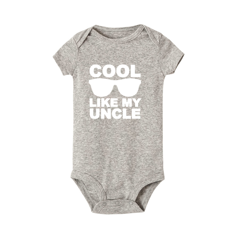 Cool Like My Uncle Newborn Baby Short Sleeve Romper Toddler Girl Boy Summer Clothes Ropa Outfit Infant Girl Clothes Best Present