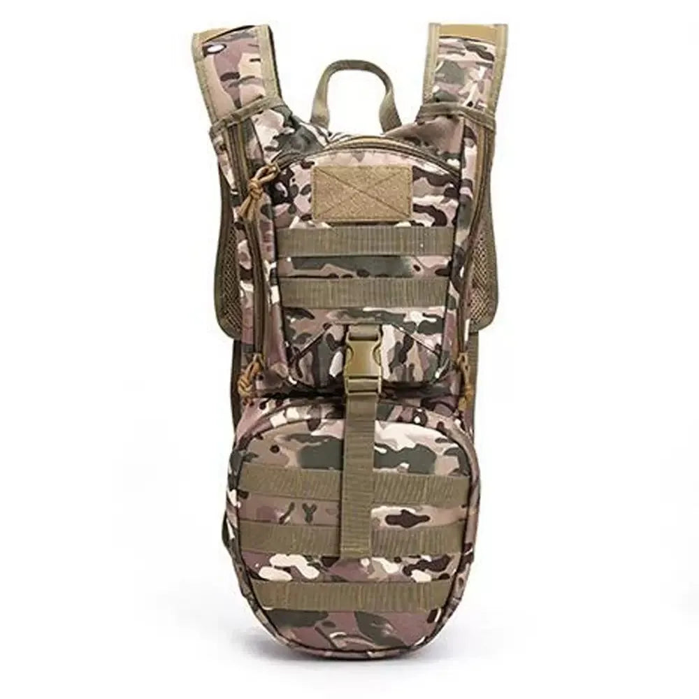 Unisex Nylon Waterproof Tactical Backpack Zipper Closure Hydration Bag Mounting Outdoor Cycling Camping Rock Adventure Water