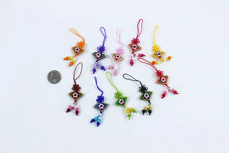 10 Pcs Y2K Bag Charms - Cute Embroidered Butterfly, Fish & Flower Pendants for Keychain, Phone Case Lanyard, Purse Accessory