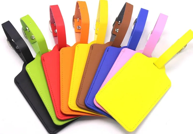PU Leather Luggage Tag Women Men Travel Accessories Suitcase ID Address Name Holder Baggage Boarding Tag Portable Label
