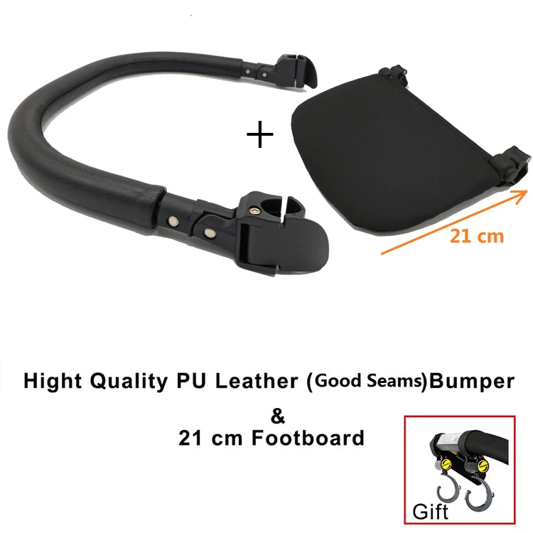 MomTan® Baby Stroller Accessories Armrest PU Leather Bumper Bar Handrail Extend Footboard Compatible with Babyzen YOYO 2  YOYO 3