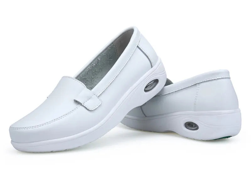 BEYARNE Four Seasons woman Pure black and white soft platform full sole nurse air cushion Shoes Women Genuine shoesL007