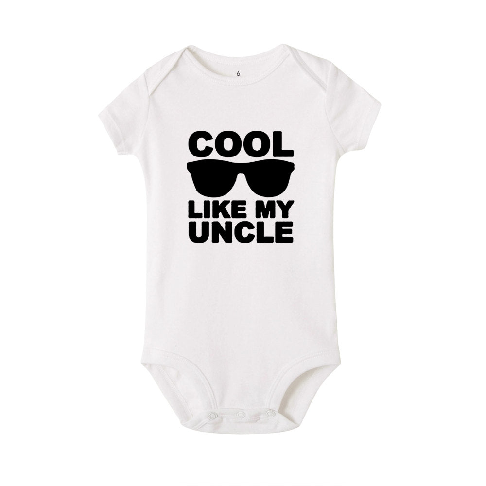 Cool Like My Uncle Newborn Baby Short Sleeve Romper Toddler Girl Boy Summer Clothes Ropa Outfit Infant Girl Clothes Best Present