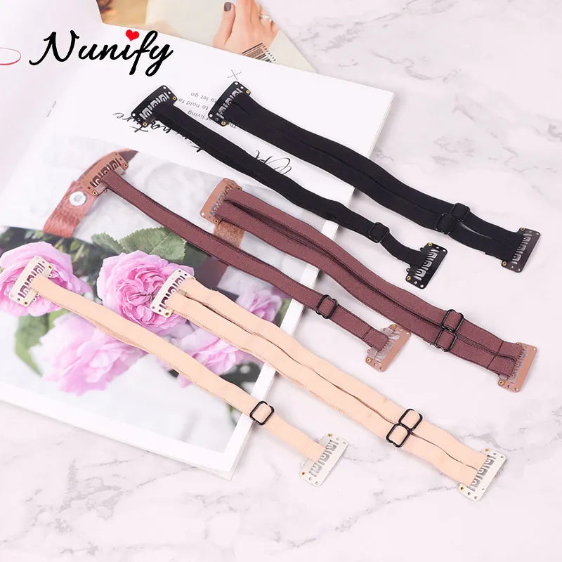 Black Blonde Lifed Eyes Band With Clips Adjustable Long Size Elastic Band For Hair Clip Stretch Straps Rubber Band With Clip
