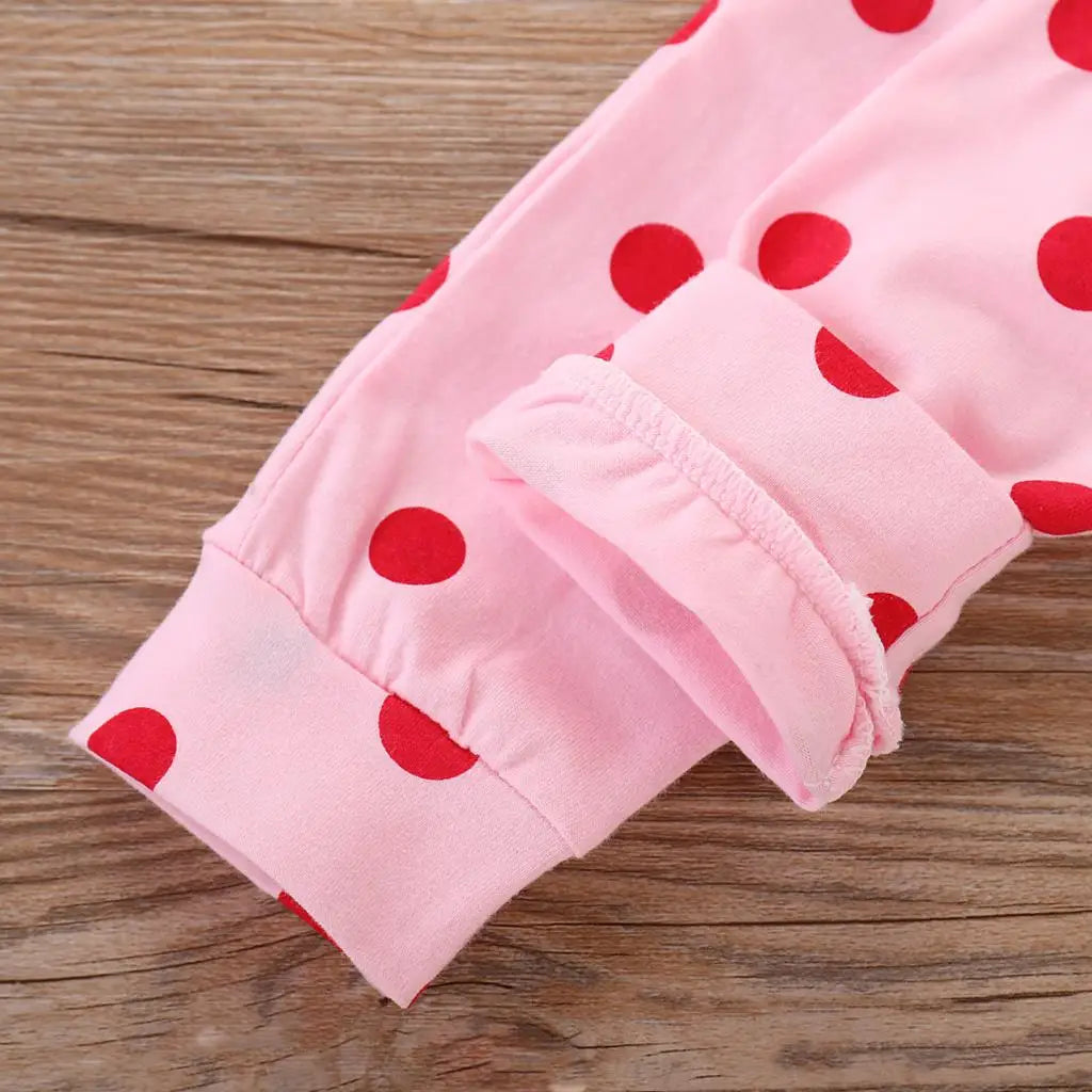 Polka Dot Newborn Baby Girl Clothes Sets Giraffe Tops Pant With Hat Infant Girls Outfits Suits