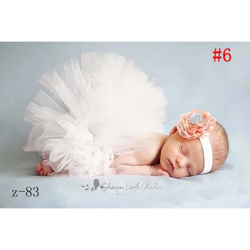 Pale Pink Baby Tutu Skirt and Headband Set Newborn Photography props Infant Cake Smash Tutus Outfit Shower Gift