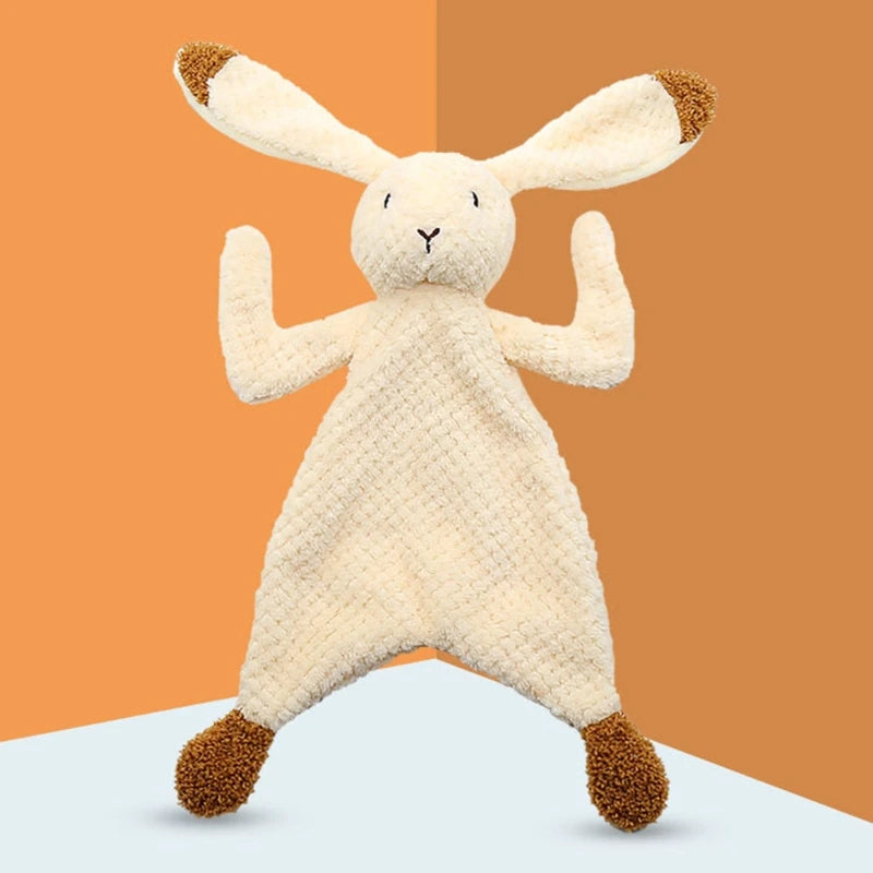 Baby Security Blanket Soothing Appease Towel Soft Animal Rabbit Plush  Teething Bib Infants Comfort Sleeping Nursing Dropship