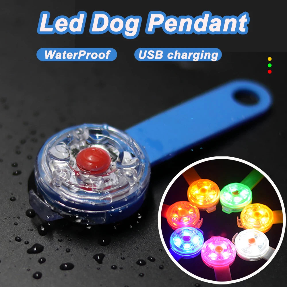 IPX7 Waterproof LED Pet Dog Cat Collar Pendant Night Safety Luminous Light Flashing Pendant With Light for Dog CatAccessories