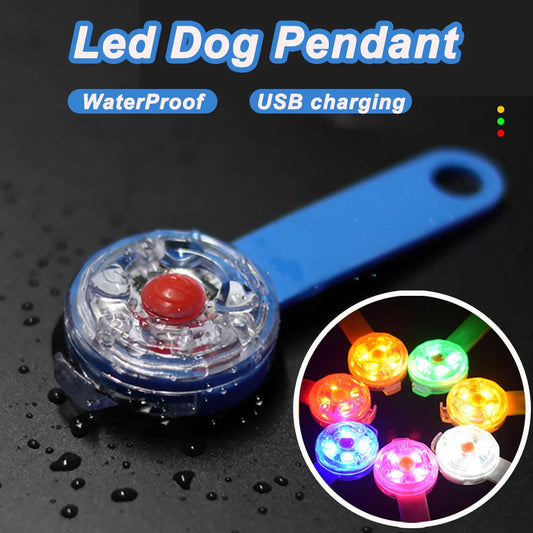 IPX7 Waterproof LED Pet Dog Cat Collar Pendant Night Safety Luminous Light Flashing Pendant With Light for Dog CatAccessories