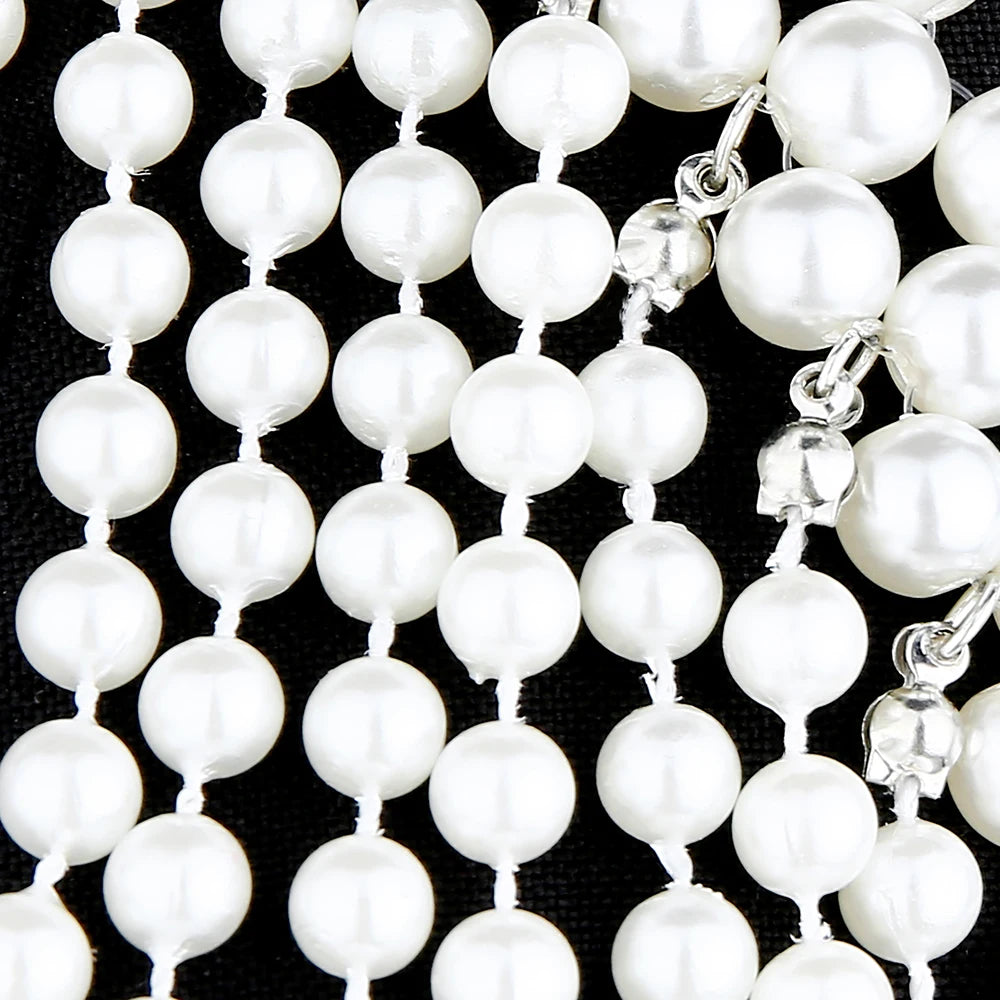 Sexy Pearl Body Chain For Women Necklaces Shawl Female Punk Style Beaded Collar Shoulder Sweater  Long Chain Bridal Body Jewelry