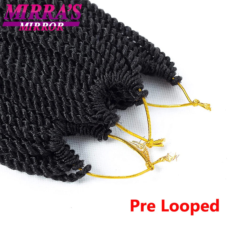 Senegalese Twist Crochet Hair 14/18/22 Inch Synthetic Mini Senegalese Crochet Braids for Black Women 30 Roots/Pack Braiding Hair