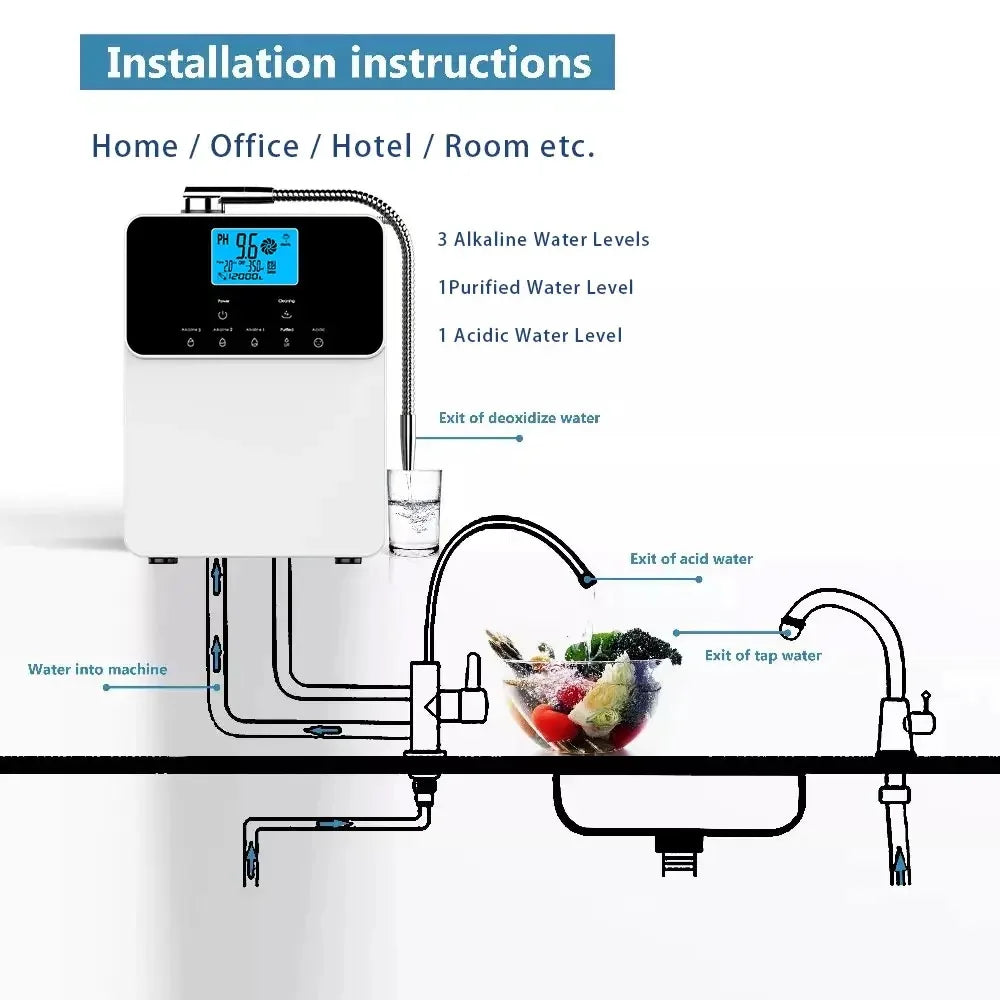 Japan Kangen Water Maker Generator Ionizer Machine Alkaline Hydrogen-Rich Water Platinum-Coated Hydrogen Water Household Plastic