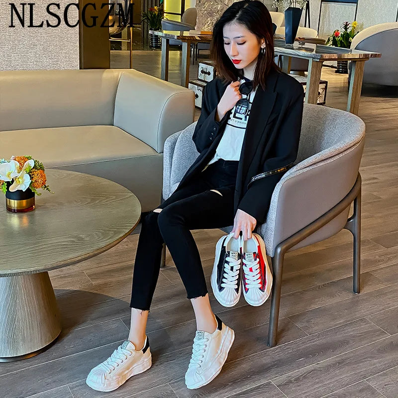 Black Canvas Shoes Woman Vulcanize Shoes Ladies Sneakers Shoes for Women 2025 Platform Sneakers Casuales Trainers Sneakers Women