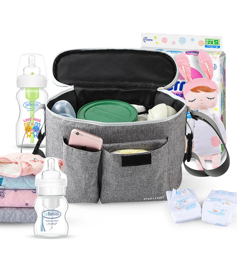 Baby Stroller Organizer Cup Holder Stroller Bag Baby Car Bag Trolley Bag Large Capacity Travel Baby Stroller Accessories