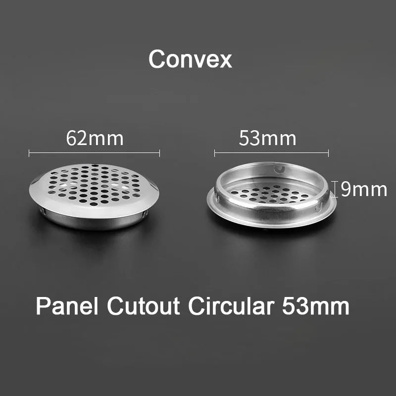 1/2/5/10pcs Stainless Steel Circle Air Vent Grille Cover Wardrobe Cabinet Mesh Hole Ventilation Plugs 19mm 25mm 35mm 53mm