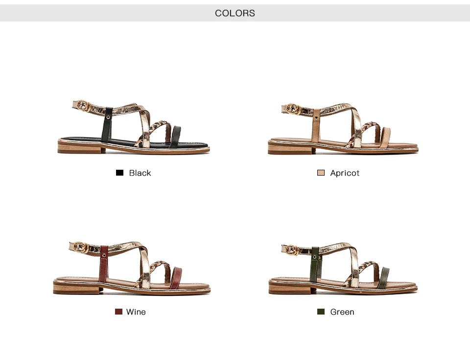 BeauToday Gladiator Sandals Women Genuine Cow Leather Twist Band Designer Flats Slingback Summer Female Flat Heel Shoes 32303