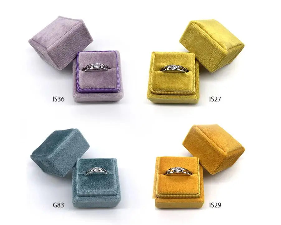 Wholesale High Quality Jewelry Package Box in Velvet Quadrilateral Box 10PCS for Ring Jewelry accessories